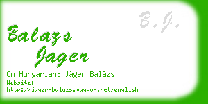 balazs jager business card