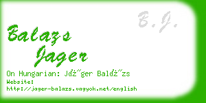 balazs jager business card
